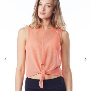 Free people movement Dharma tie front coral tank S